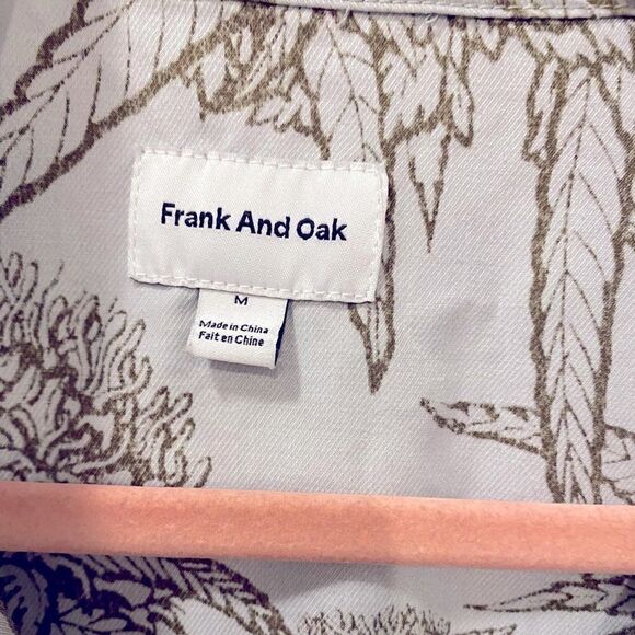 🌷 Frank and Oak🌷Light Blue Gray & Green Print Button Down Shirt - Picture 6 of 7